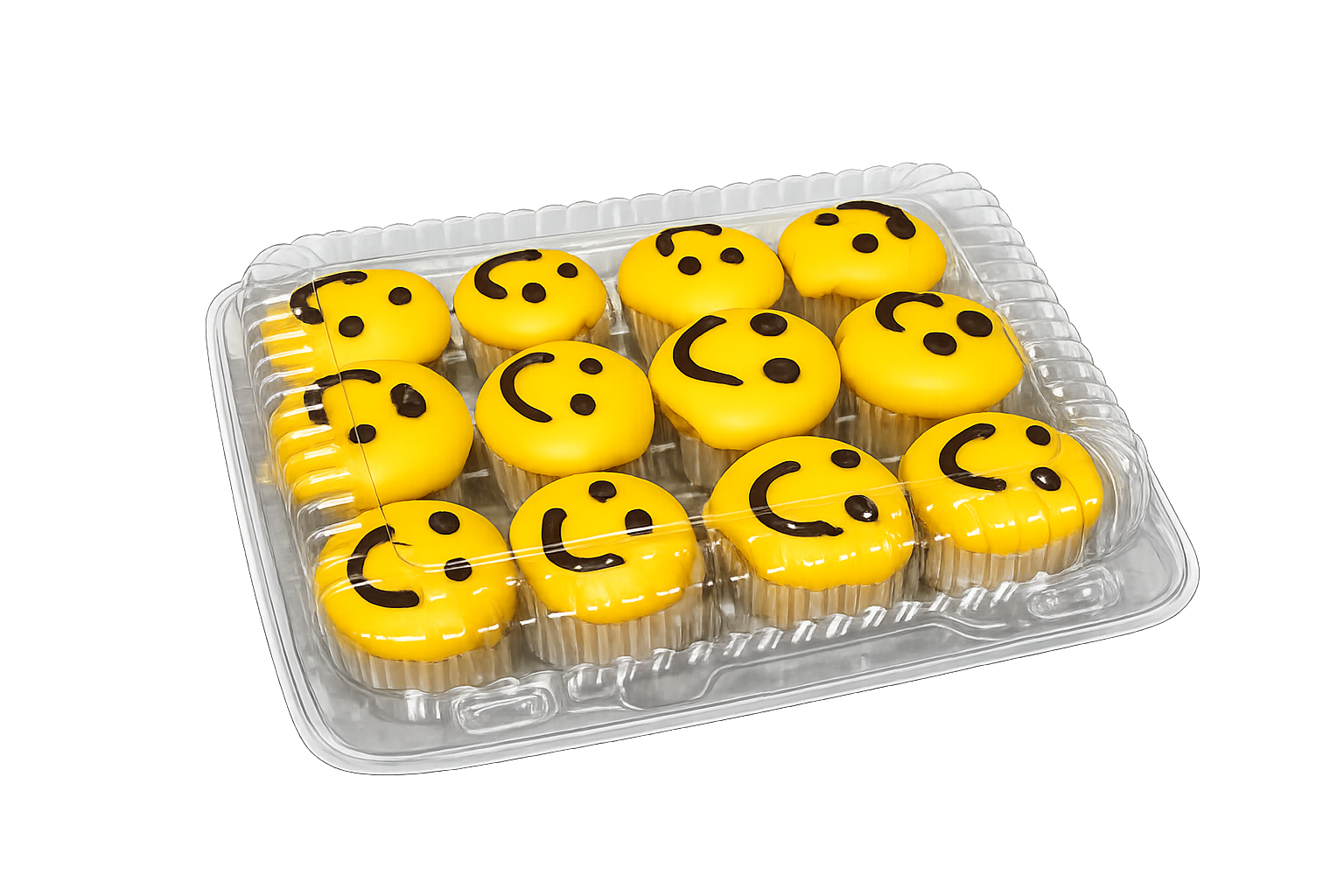 Mini Yellow Smiley Cup Cakes