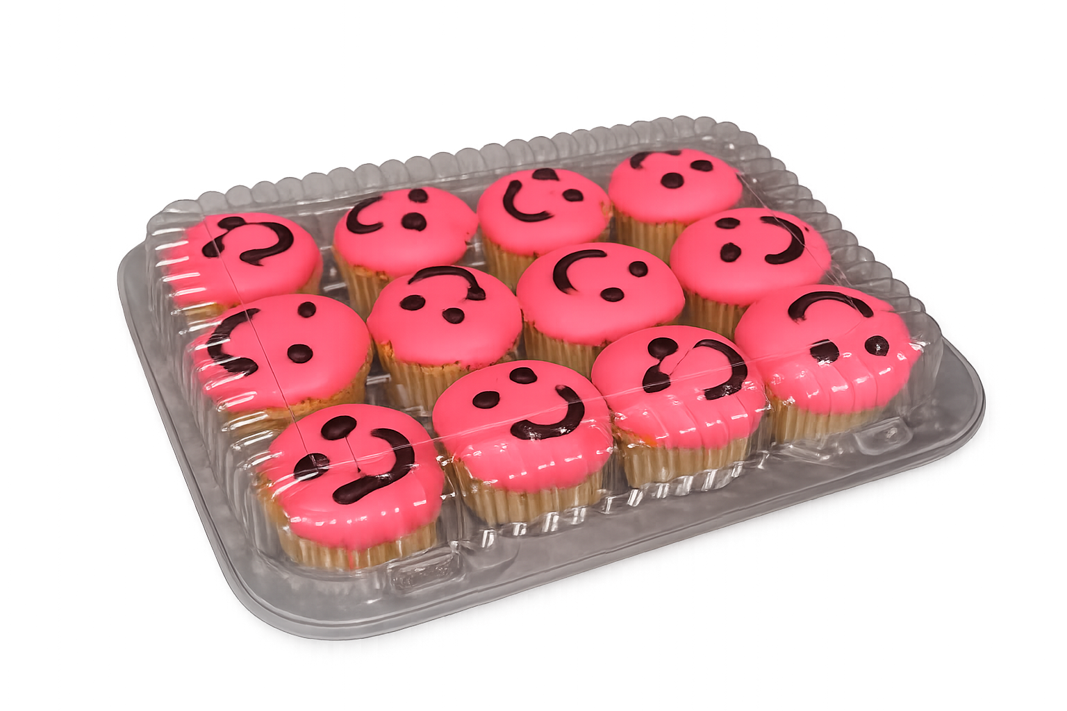 Mini Pink Smiley Cup Cakes