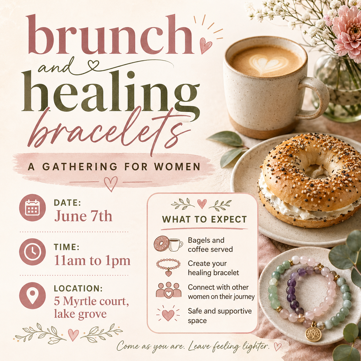 Brunch and Healing Bracelets