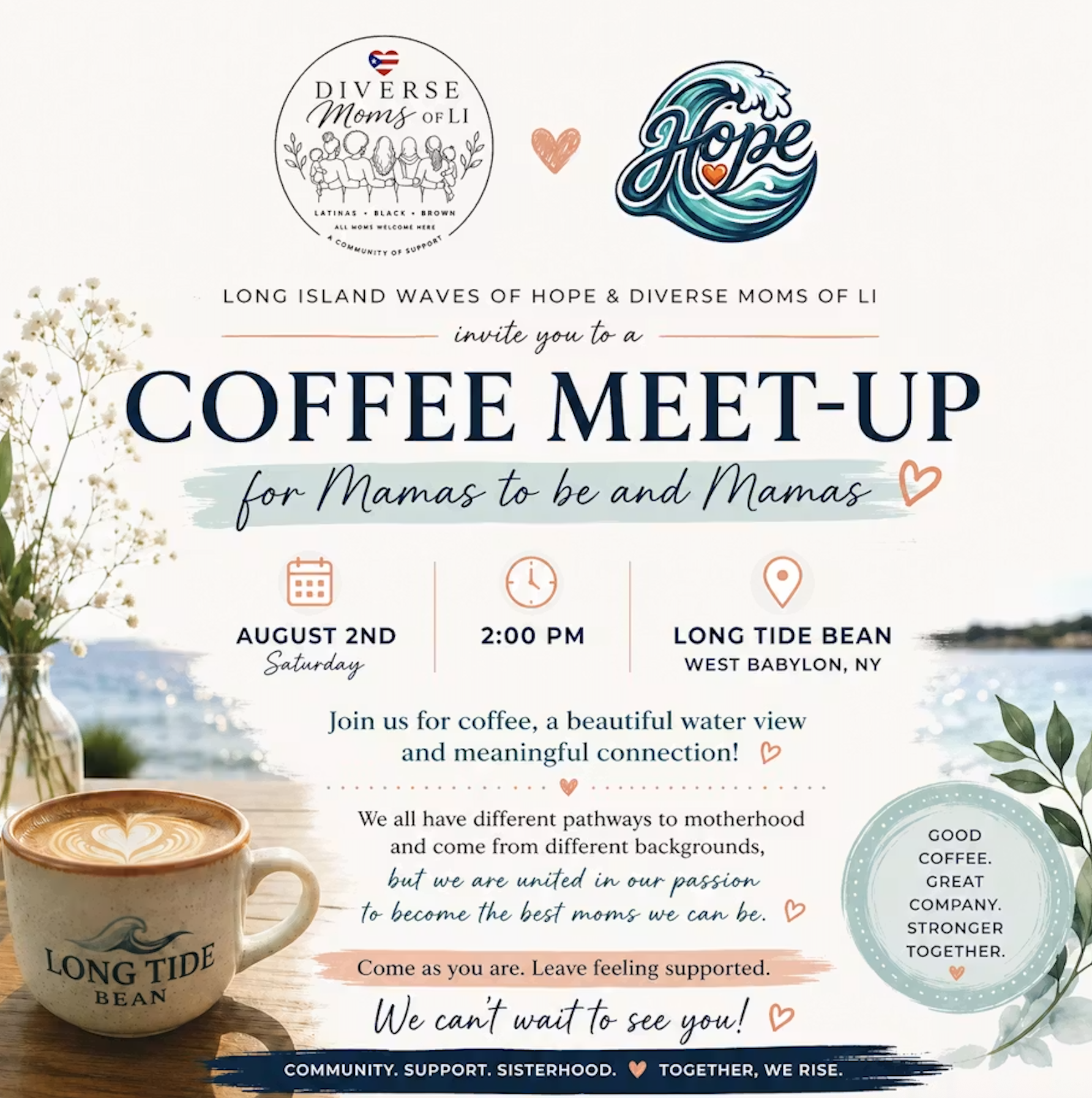 Coffee Meet for Mamas and Mamas to be with the Diverse Moms of LI