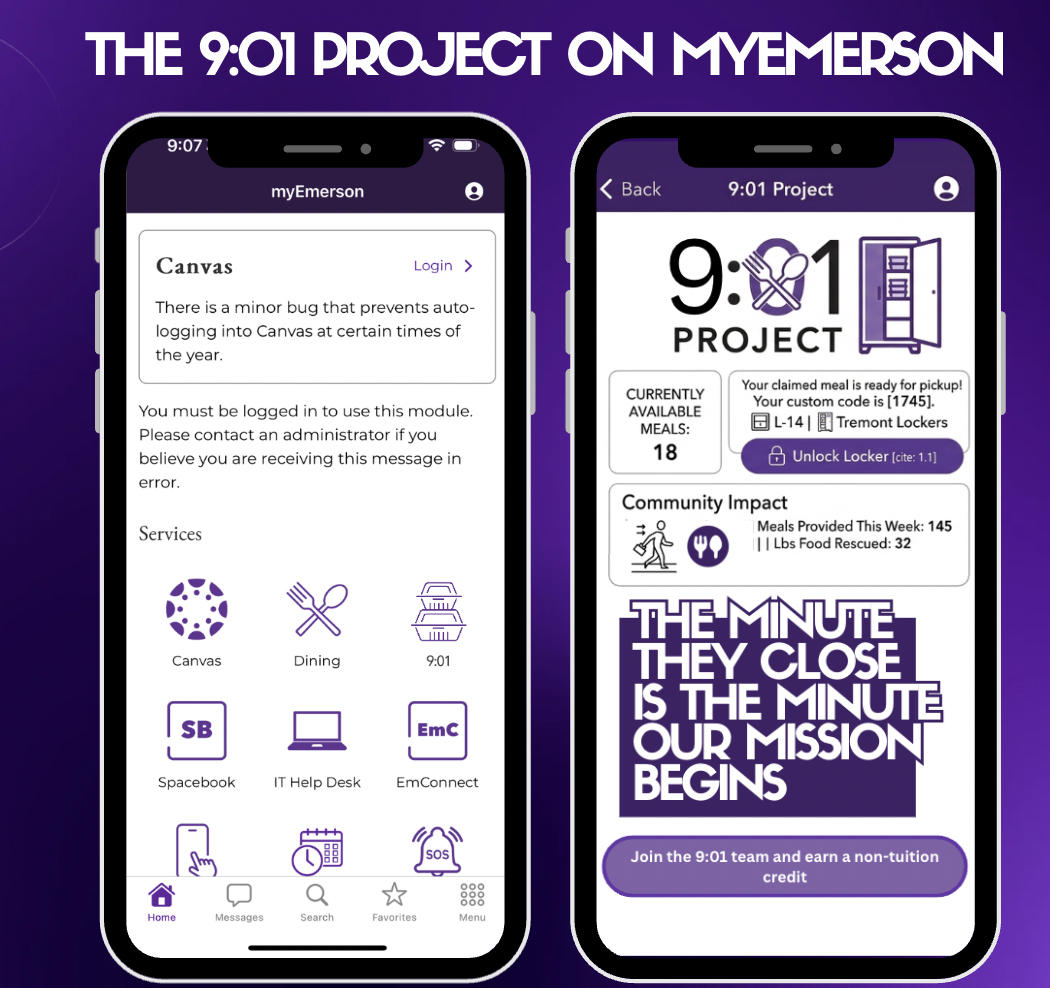 The 9.01 Project app mockup