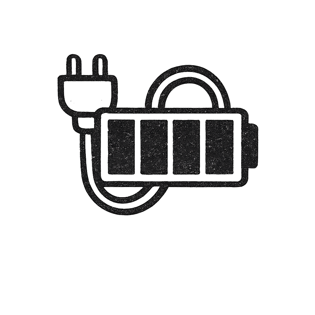 A black neon sign of an electrical plug connected to a power strip with four outlets.