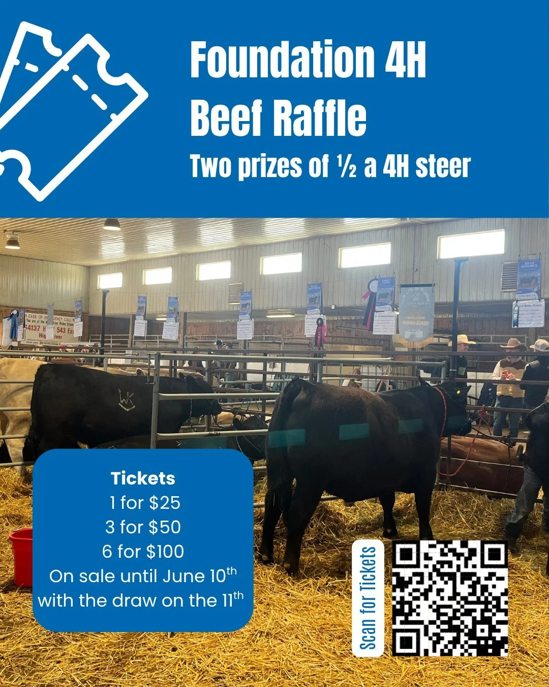 🥩 Don&rsquo;t Forget &mdash; Our 4H Steer Raffle is On Now! 🥩

Looking to win 1/2 a 4H steer for your freezer? 🐮 Enter our Beef Raffle for your chance to take home locally raised beef!

🎟️ Ticket Prices:
&bull; 1 for $25
&bull; 3 for $50
&bull; 6