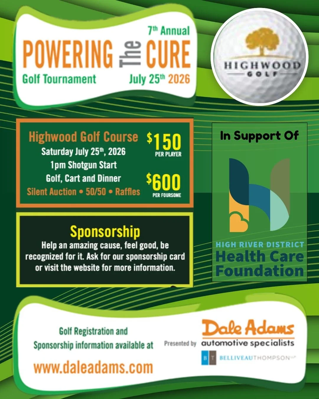⛳💙 Powering the Cure is back for year 7! 💙⛳

We&rsquo;re excited to share that Dale Adams Automotive Specialists and Belliveau Thompson are once again partnering for the 7th annual &ldquo;Powering the Cure&rdquo; Golf Tournament in support of the H