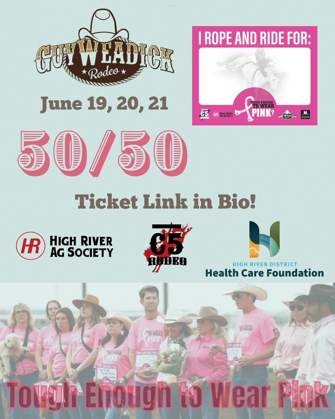 ⏰ There&rsquo;s still time to grab your tickets for the Guy Weadick Rodeo and 50/50! 🎟️🍀

The rodeo is happening June 19&ndash;21, and we can't to be part of the Tough Enough to Wear Pink event on the evening of Saturday, June 20th 🤠

Come visit t