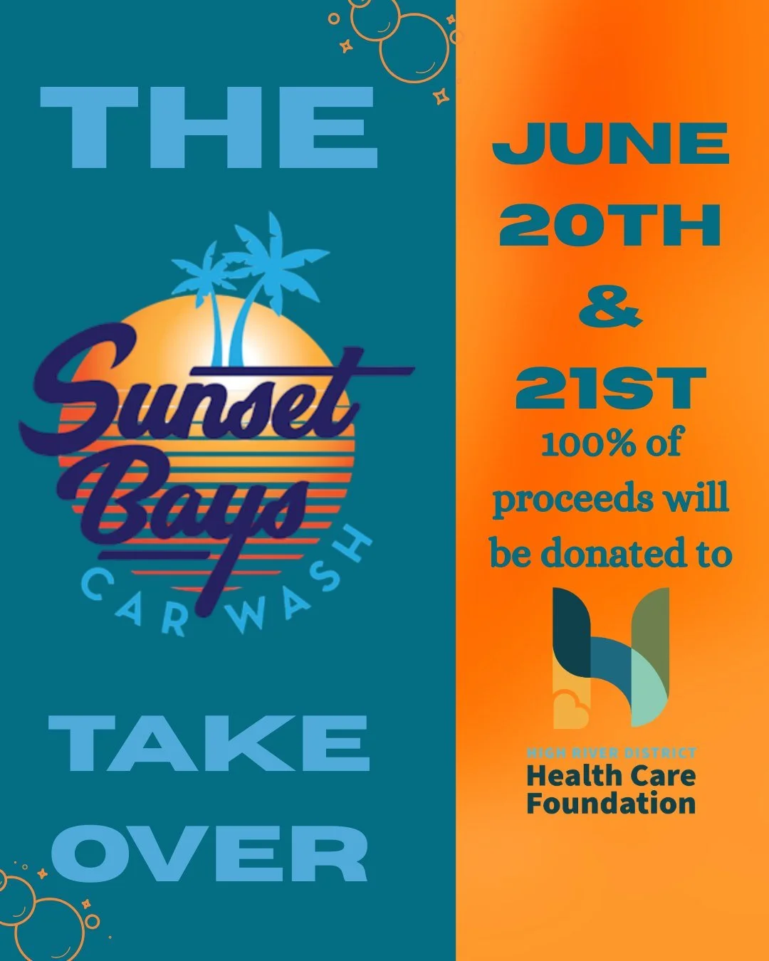 🫧The Sunset Bay Car Wash Takeover is happening THIS WEEKEND! 🫧

We&rsquo;re rolling up our sleeves June 20 &amp; 21, and every car wash purchased during the takeover supports the Foundation ❤️

Join us on Saturday, June 20th, where our team will be