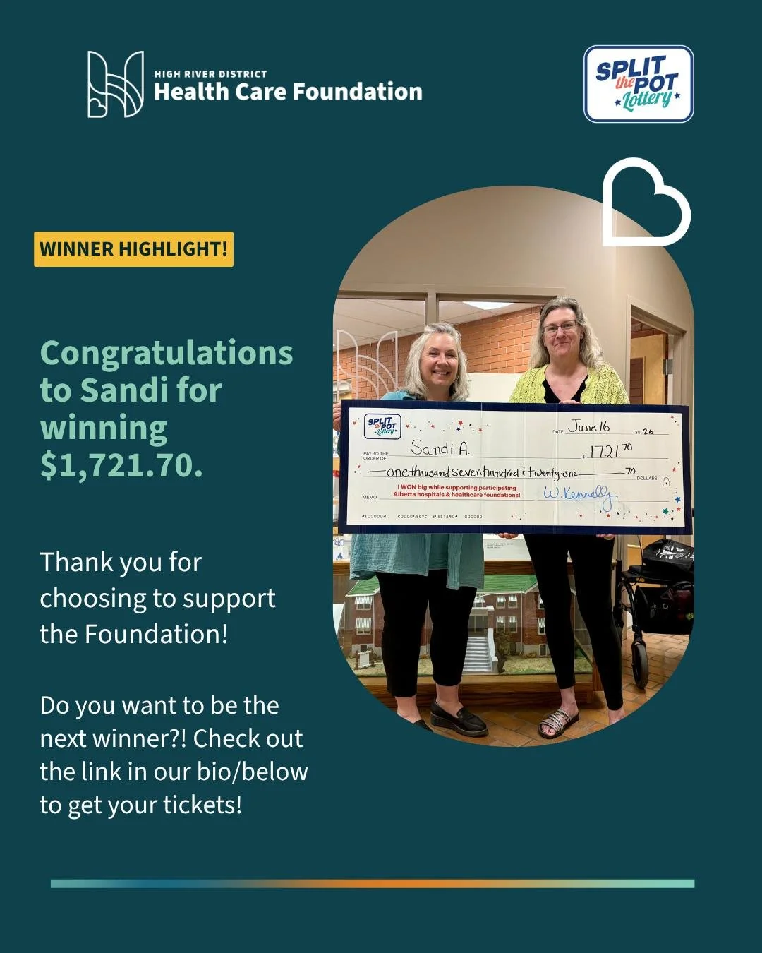 Don't forget to purchase your Split the Pot tickets and select the High River District Health Care Foundation. 🎟

You could be the next winner!! 💰

Link below 👇
https://ab.splitthepot.ca/?olc=hrdhcf&amp;utm_source=hospitals&amp;utm_medium=organic_