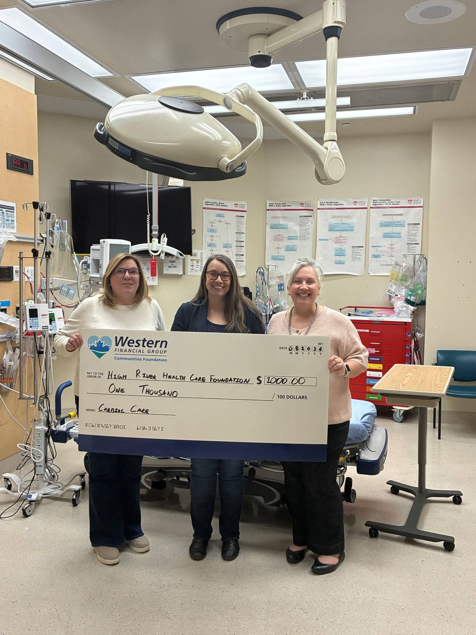 A heartfelt thank you to Western Financial Group and High River Branch Manager Linda Holmes for supporting our Cardiac Care Project at the High River Hospital!

This $191,000 project will bring advanced monitoring to the Emergency Department, helping