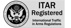 US Department of State ITAR registration badge for International Traffic in Arms Regulations