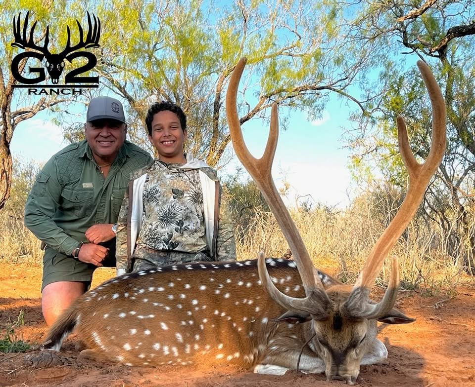 Velvet Deer Axis Buck G2 Ranch Hunt Hunting Texas Youth.JPG