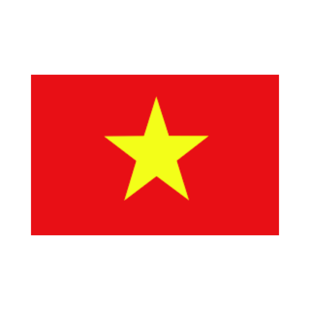 Flag of Angola with red and black horizontal bands and a yellow star with a cogwheel in the center.