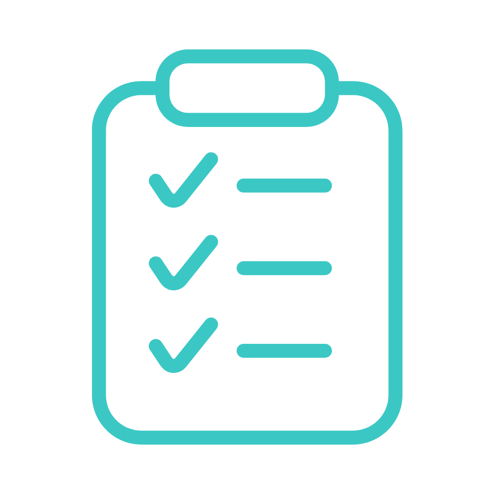 Icon of a clipboard with three checkmarks, representing a checklist or to-do list.