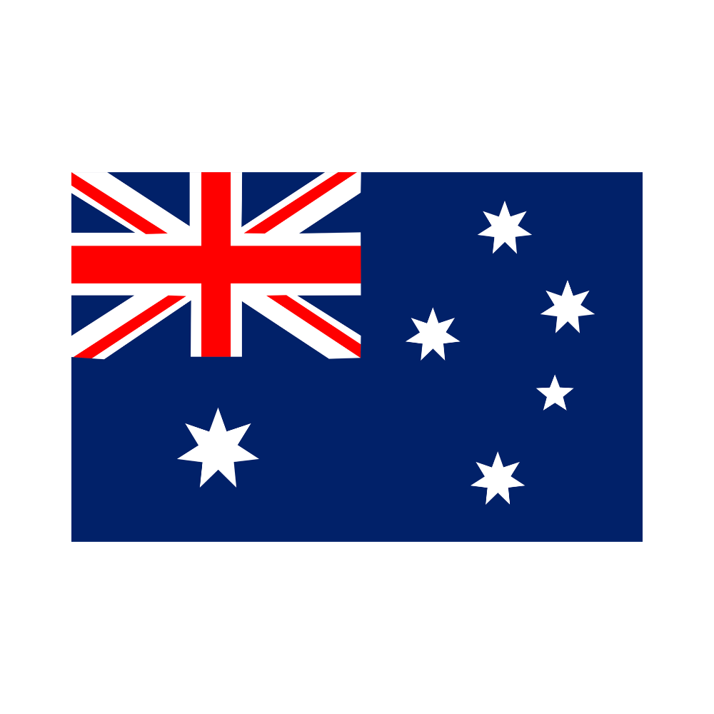 The Australian flag with a dark blue background, featuring the Union Jack in the upper left corner and five white stars on the right side.