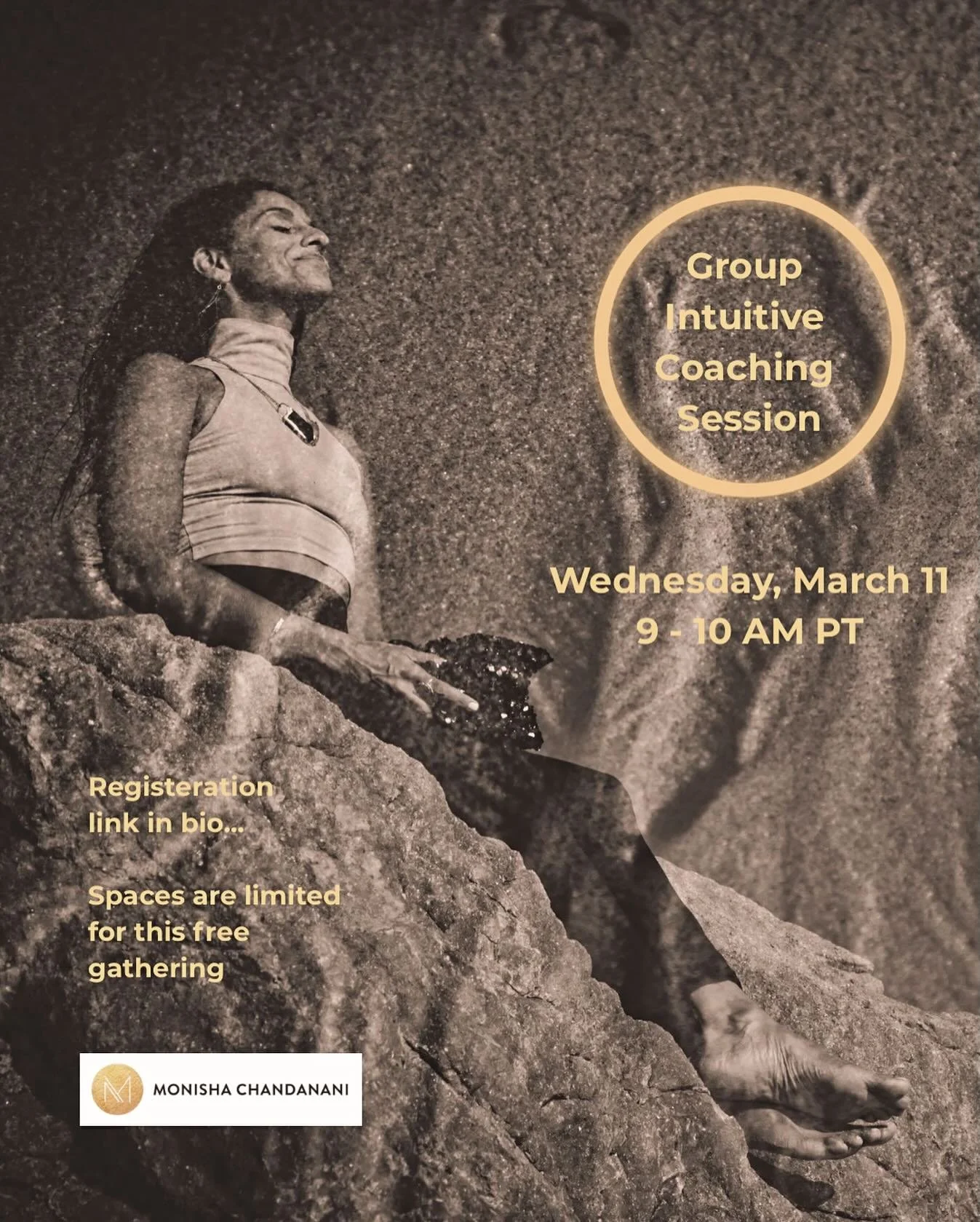 Join me this Wednesday, March 11 for a free group session where you can ask questions and gain intuitive insights. Perfect for those seeking clarity, at a crossroads, or just curious! &hearts;️ Monisha

Registration link bio.
Space is limited.