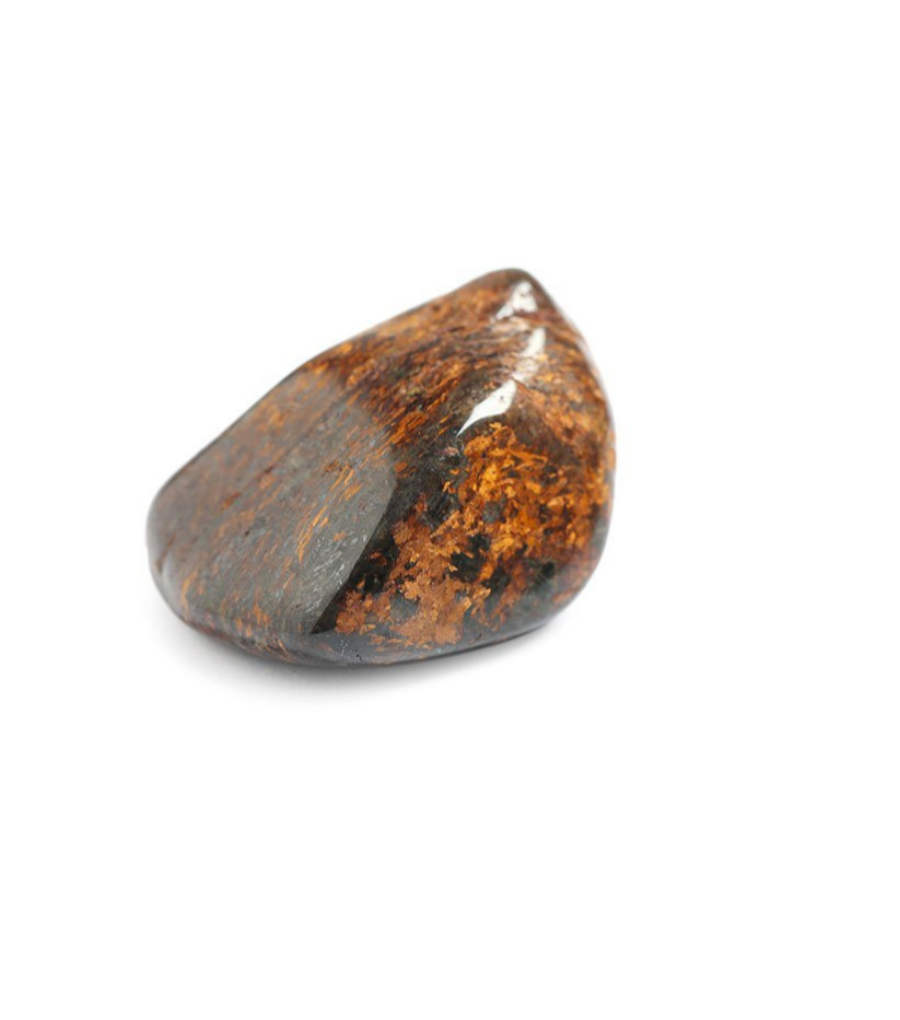Polished bronzite gemstone