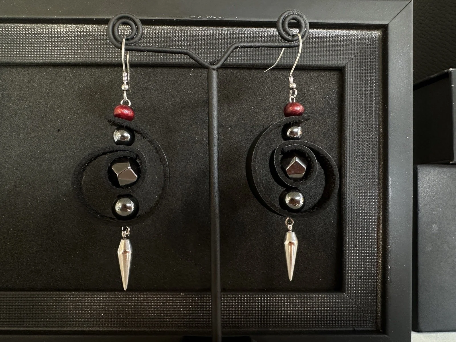 symbolic-spiral-earrings-hematite-sandalwood-beads.JPG