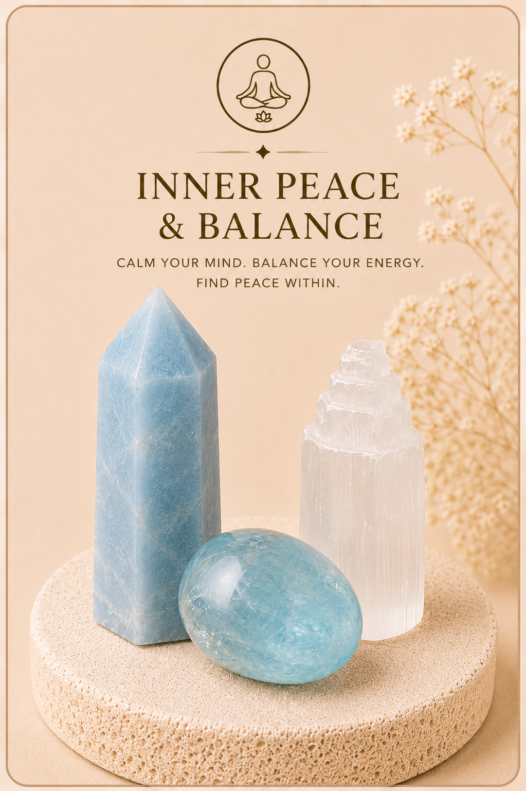 Crystal jewelry chosen to support harmony, emotional balance and a calm state of mind.