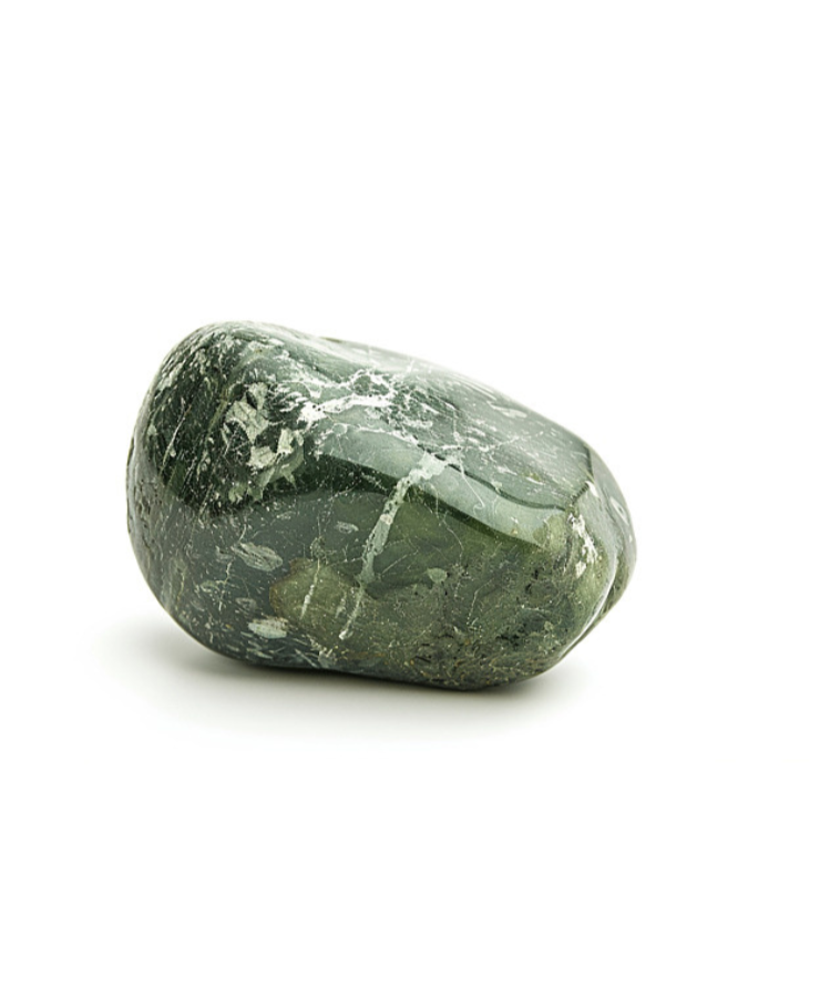 Polished green jasper gemstone