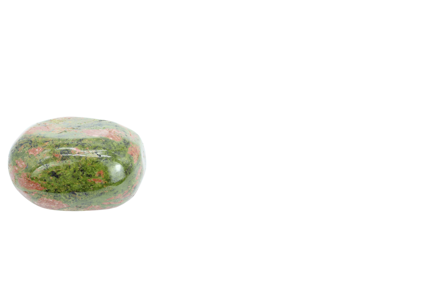 Polished unakite gemstone