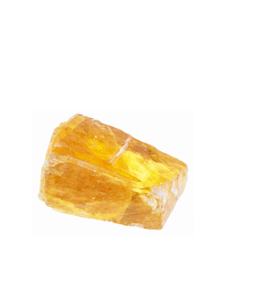 Natural yellow calcite gemstone