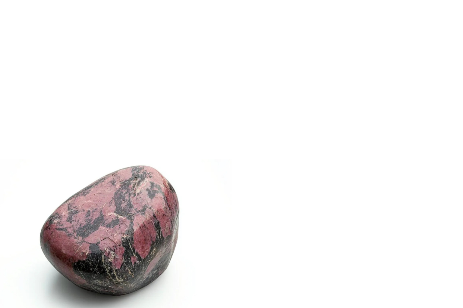 Rhodonite on a white background.