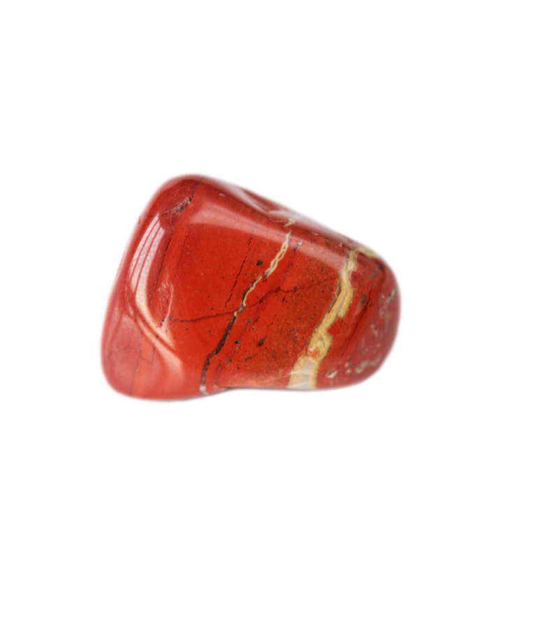 Close-up of a polished red jasper