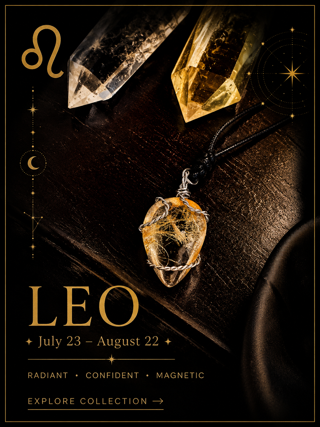 Radiant gemstones inspired by confidence, creativity and the warm spirit of Leo.
