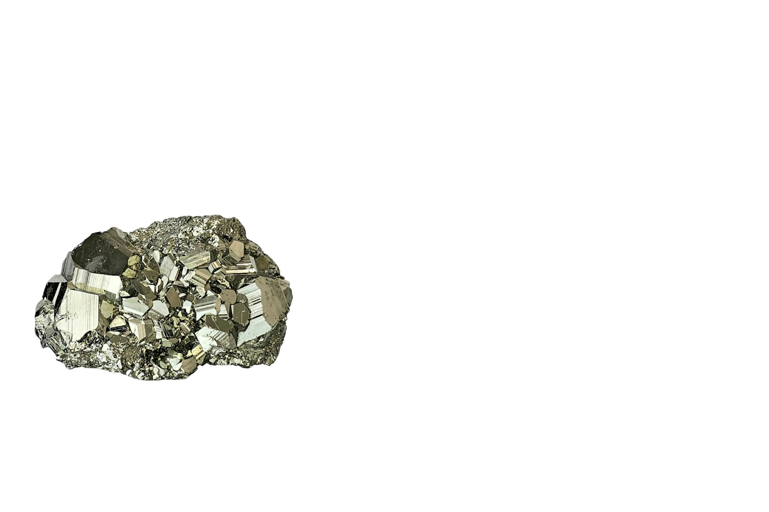 A metallic mineral specimen with shiny, geometric crystal structures.