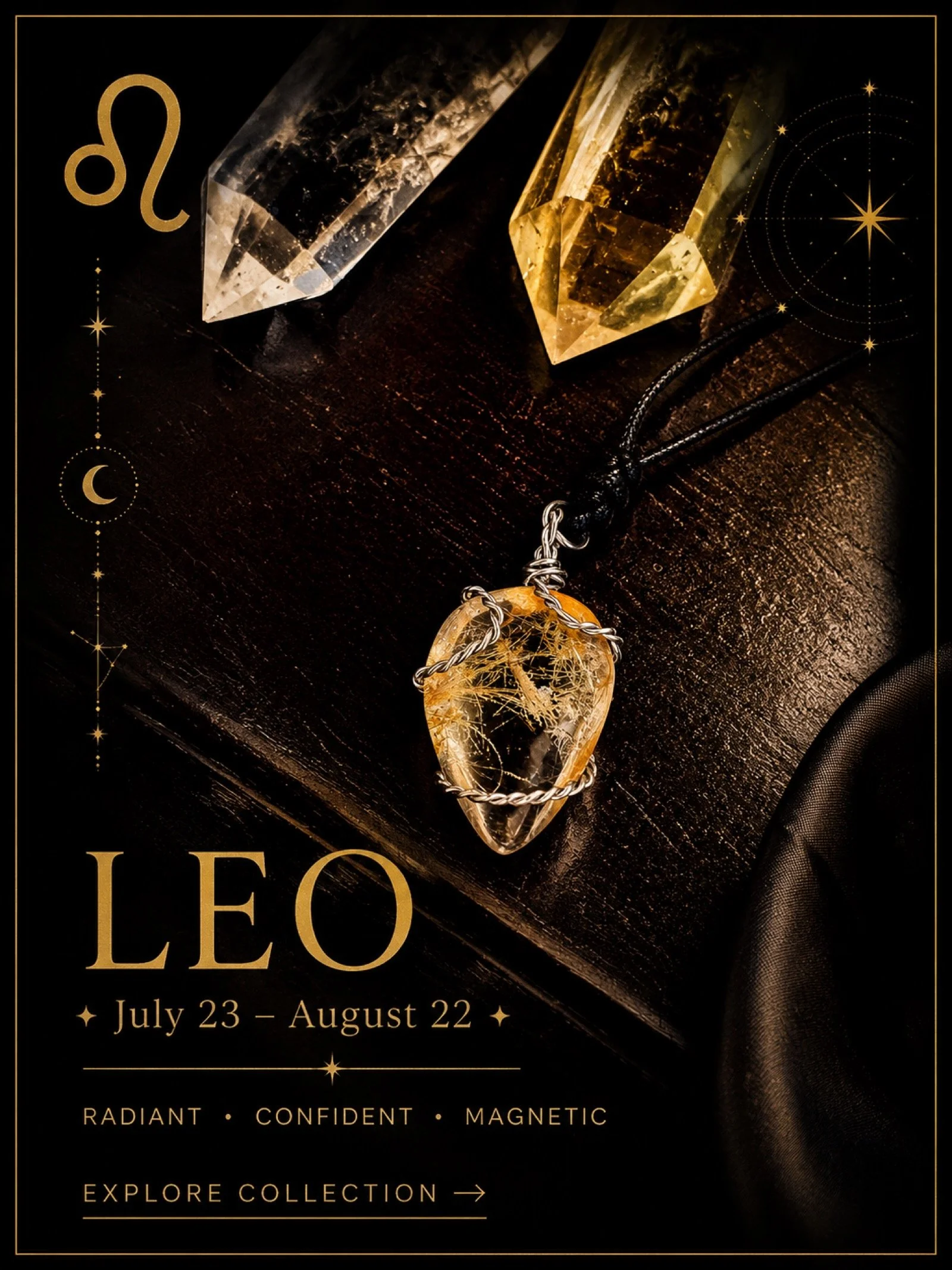 Radiant gemstones inspired by confidence, creativity and the warm spirit of Leo.