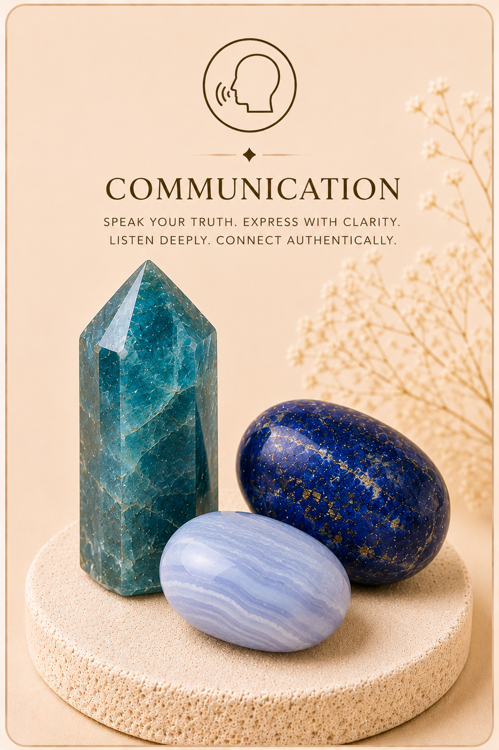 Support clear communication, honest expression and meaningful connections with carefully selected gemstones.