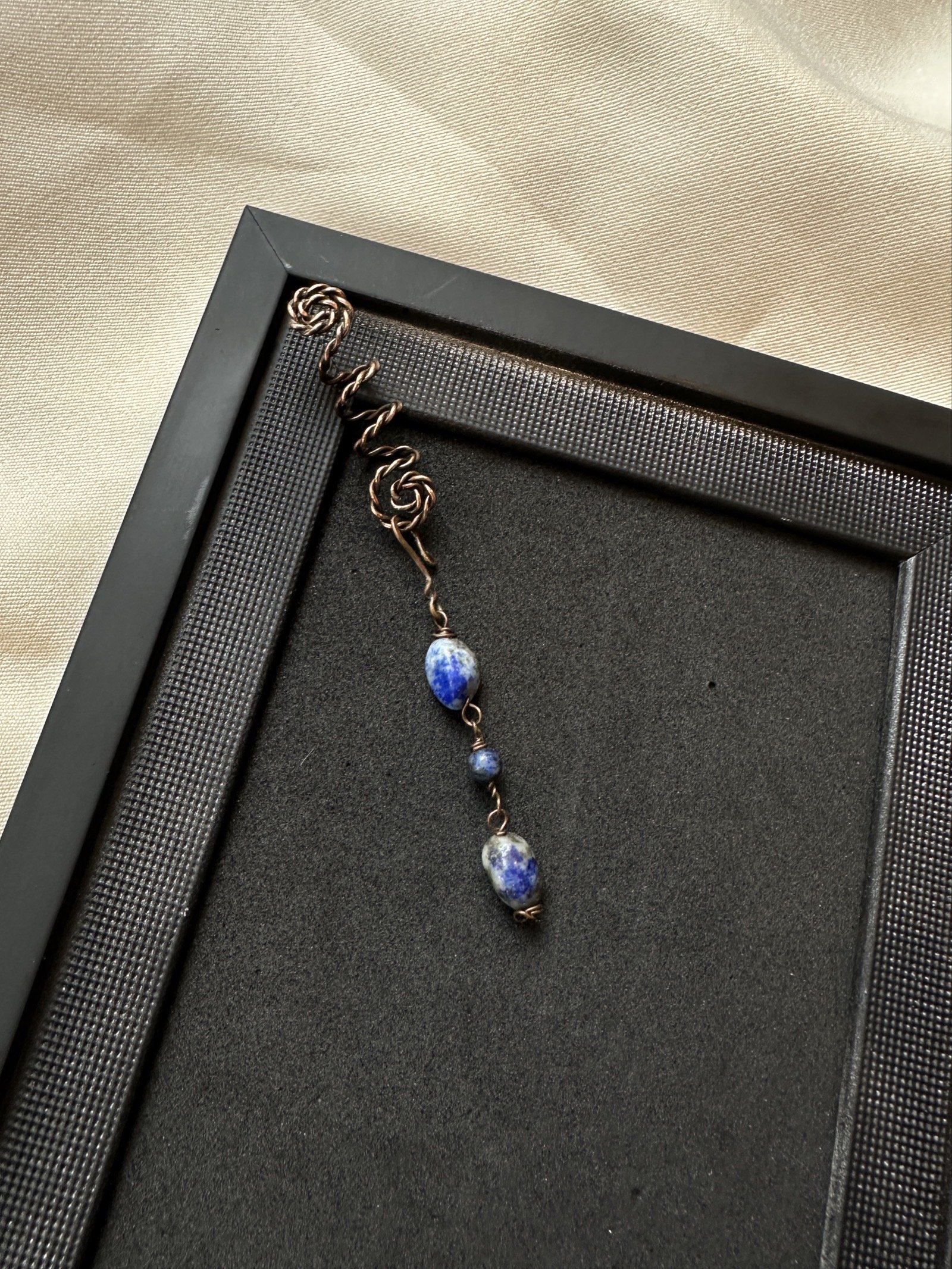 Lapis Lazuli Copper Spiral Braid Cuff