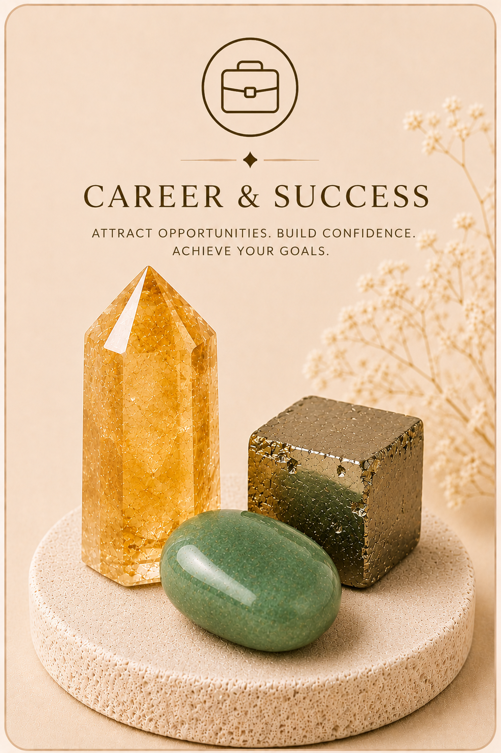 Crystal jewelry selected to inspire motivation, focus and achievement in your professional and personal goals.