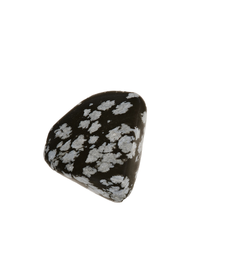 Polished snowflake obsidian gemstone