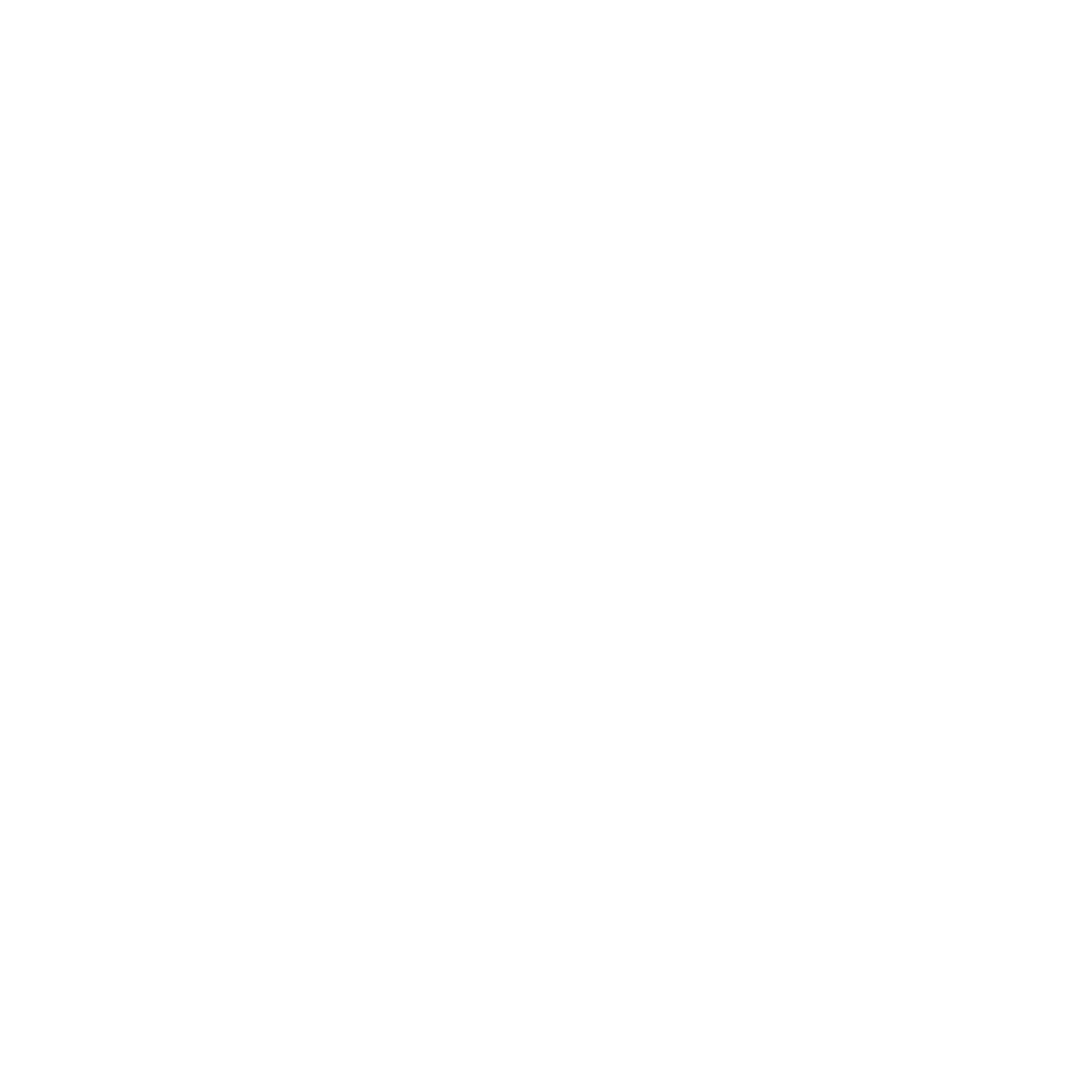 Outline of a human hand holding a circular puzzle with interlocking pieces, all in white on a black background.