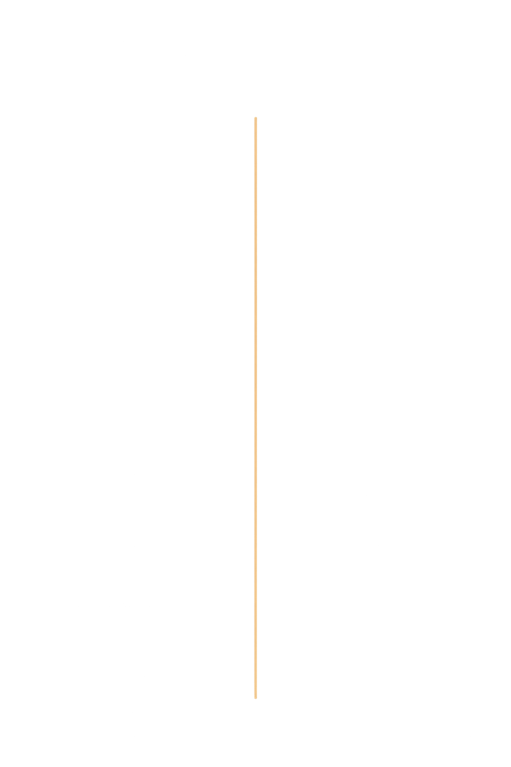 A long, thin gold needle with a rounded tip.
