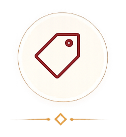 Icon of a blank price tag with a small circular hole at the top