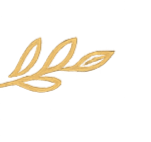 Golden decorative branch with leaves