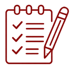 Checklist on a notepad with three checkmarks and a pencil.