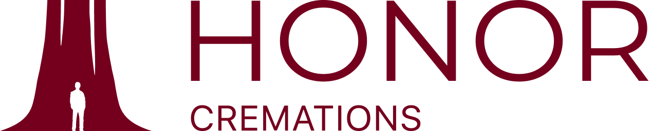 Logo for an event called 'Honor Cremations' with a stylized tree and a person standing at the base of the tree.