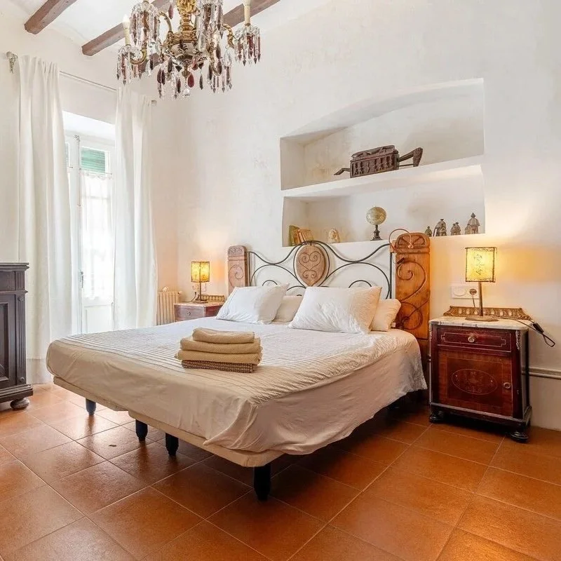 Habitación doble con baño y terraza de Cal Mian, casa rural gastronómica en Tarragona