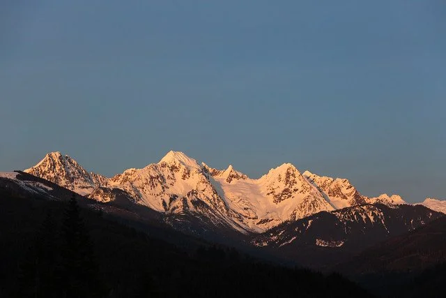 Snow-capped mountain range