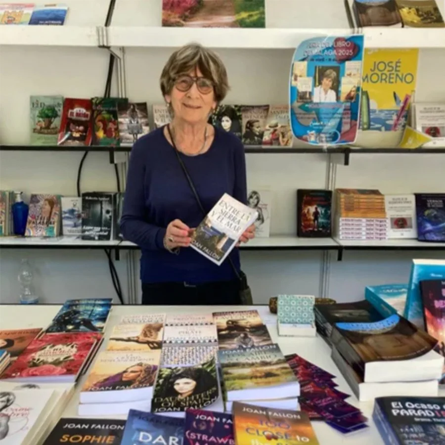 Joan Fallon author at the Malaga BookFair..