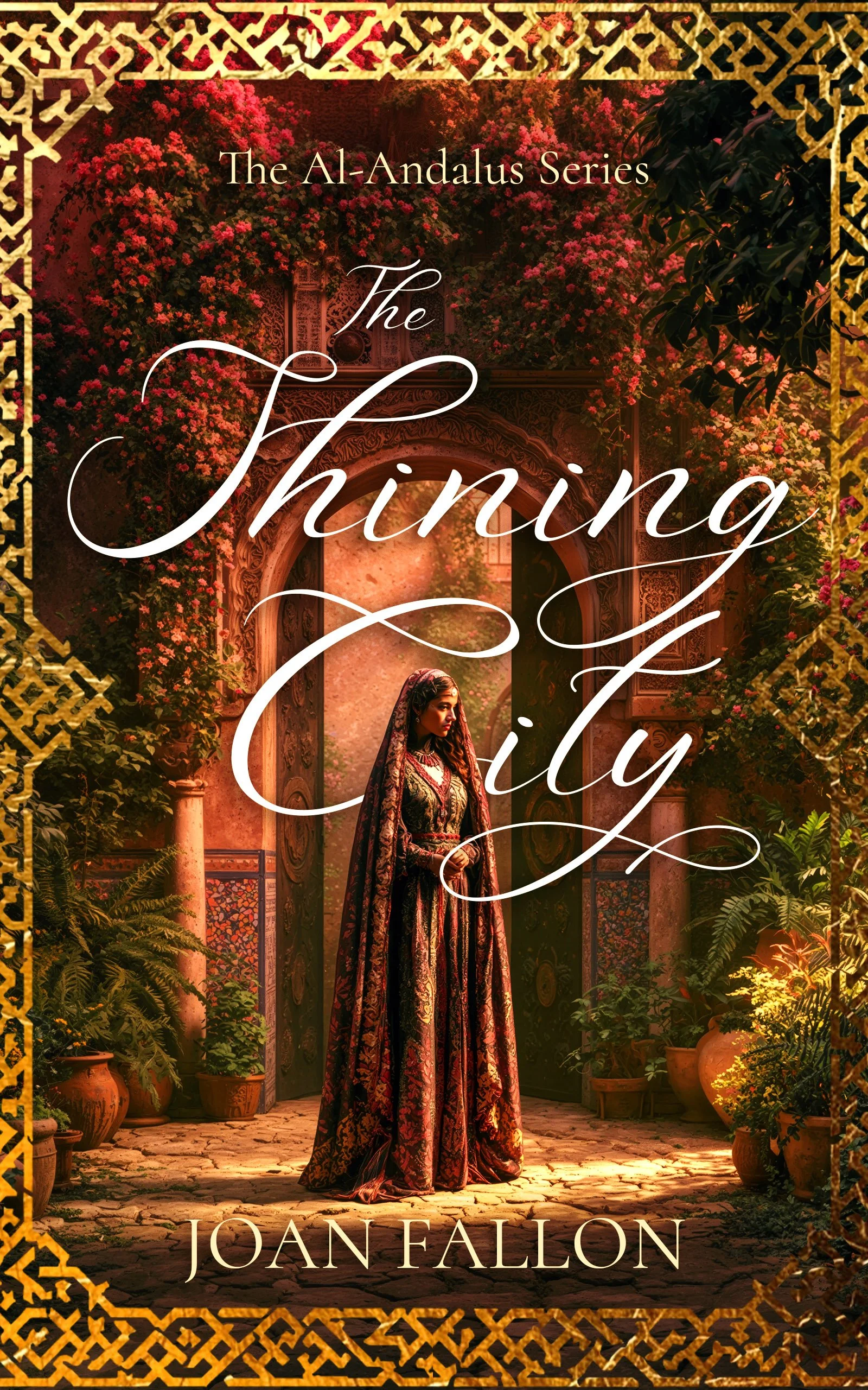 Book cover for the Shining City in brown and gold