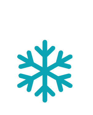Christmas ornament with a blue snowflake design and a small hanging loop.