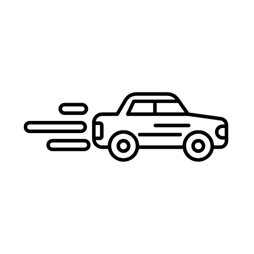 line drawing of a car moving fast