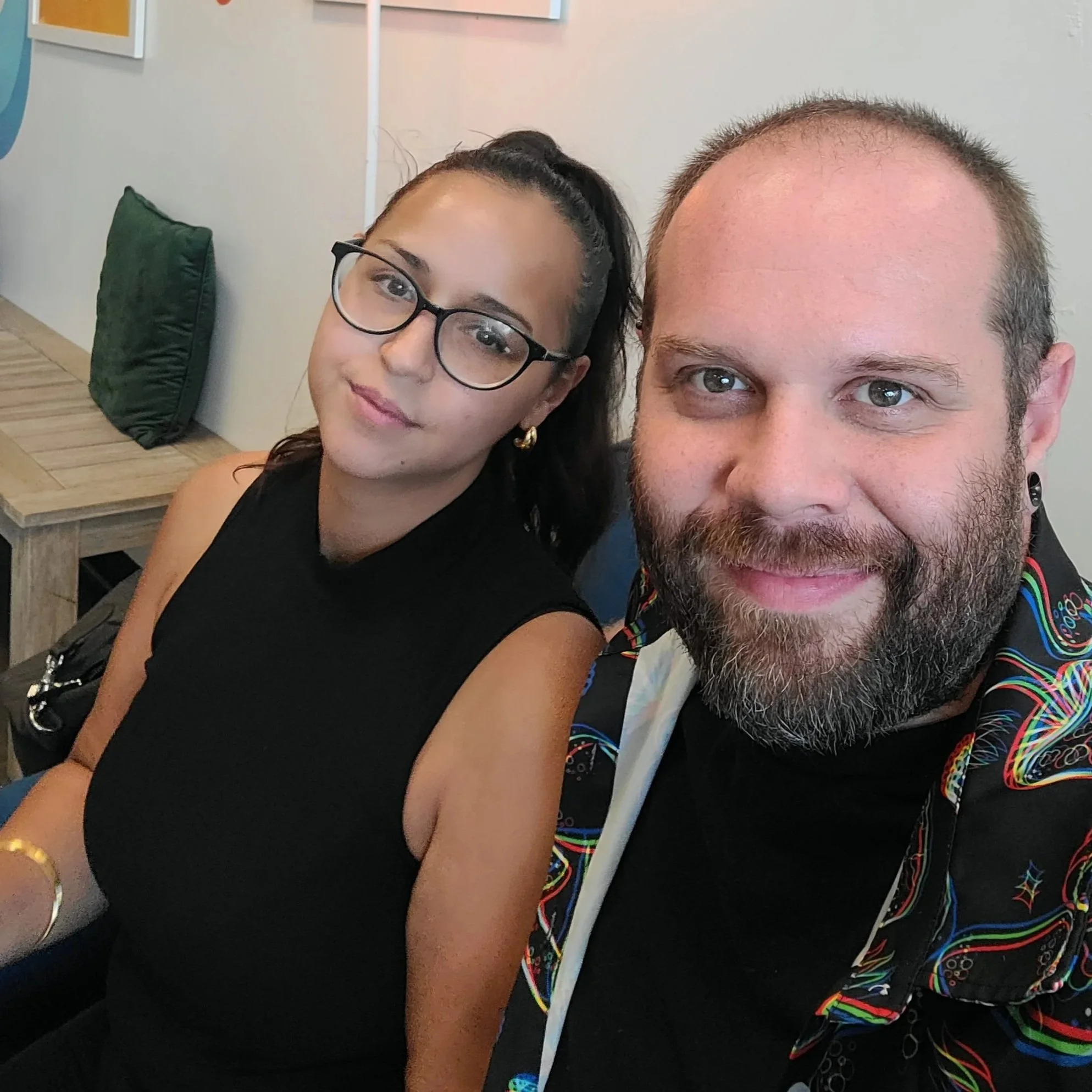 Man and woman sitting together