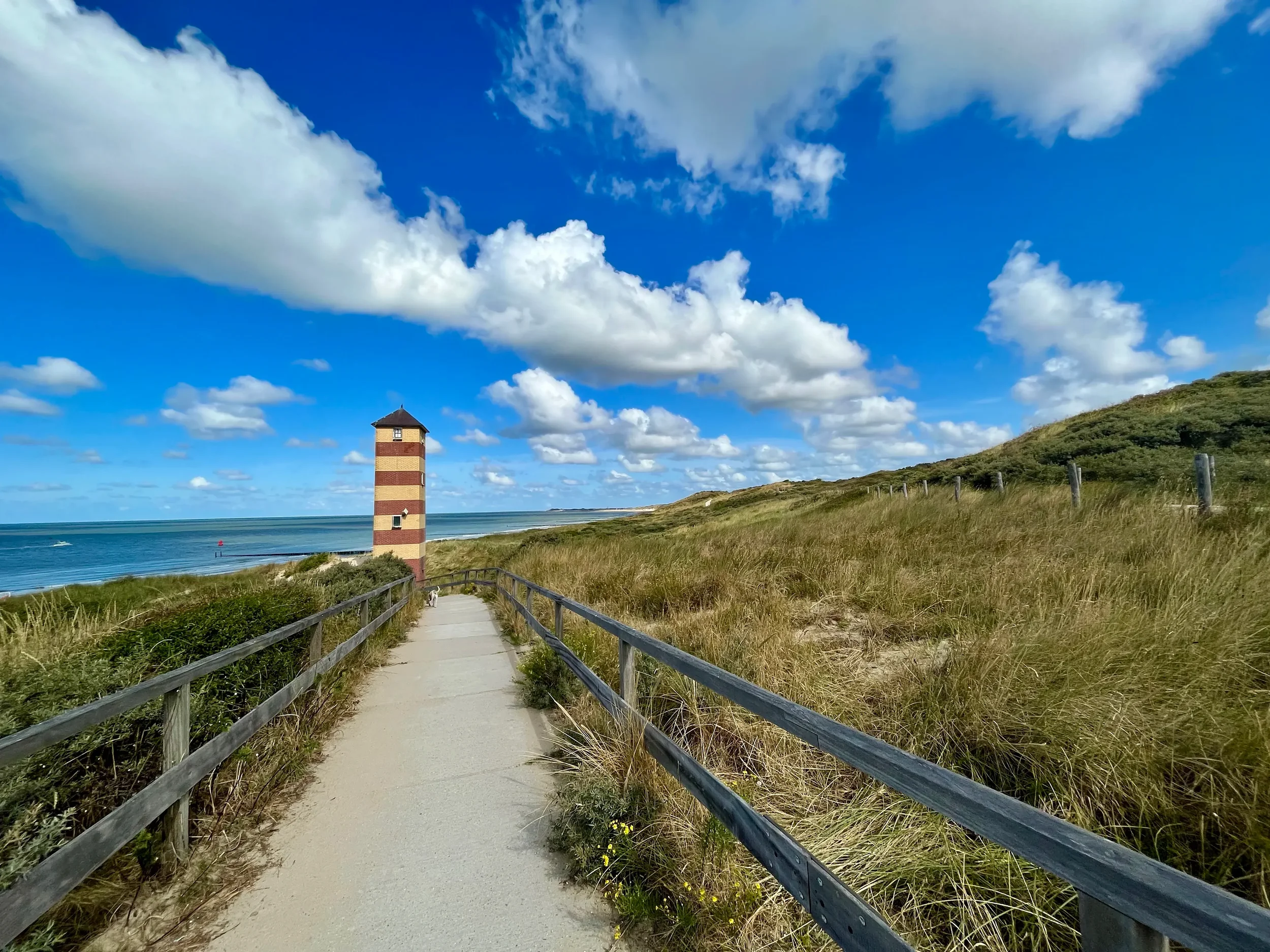 Leuchtturm in der Natur am Strand