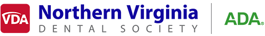 Logo of Northern Virginia Dental Society and ADA with red and green symbols