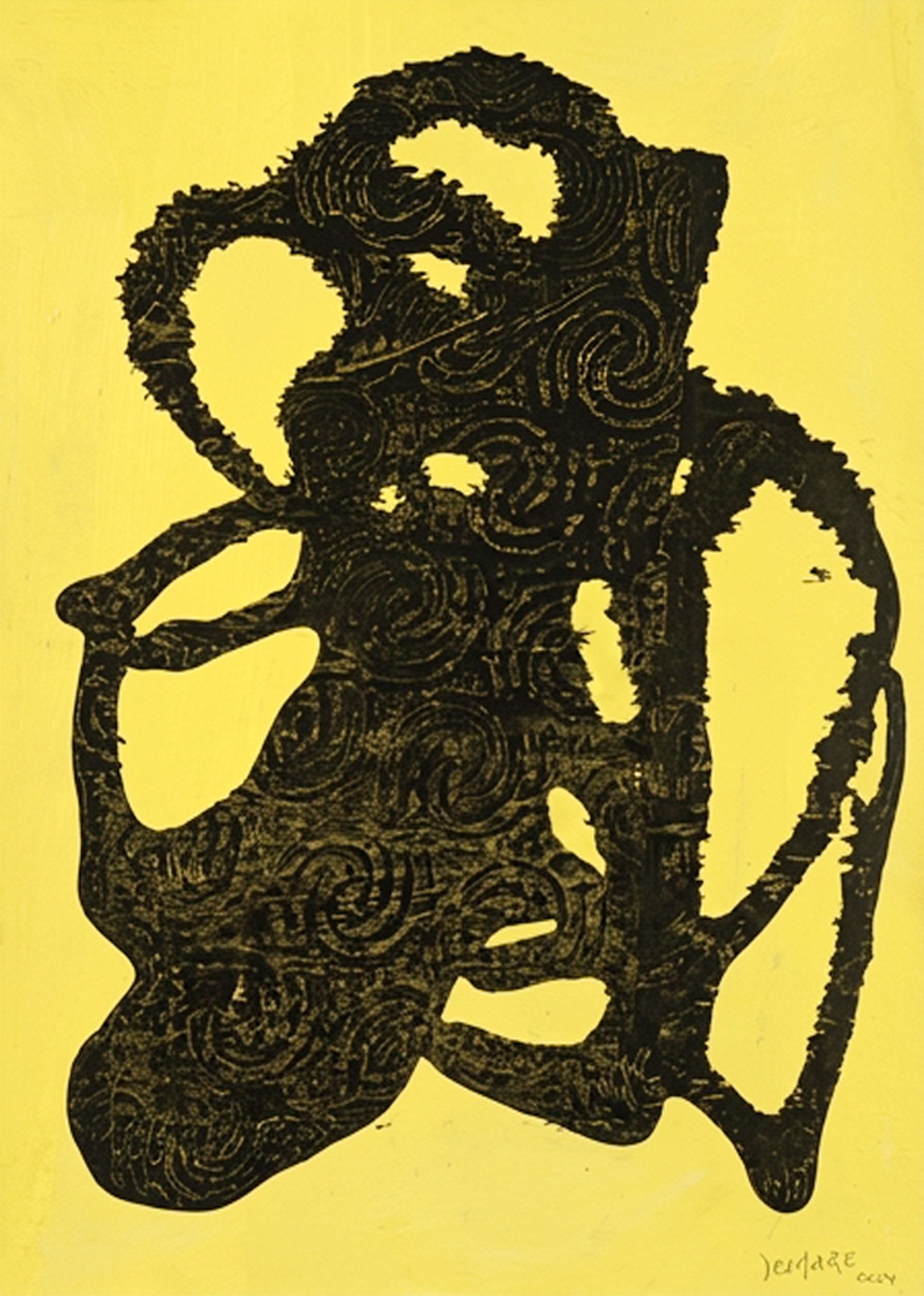 Bichrome, 2024. Encre sur papier, 42 × 29,7 cm.