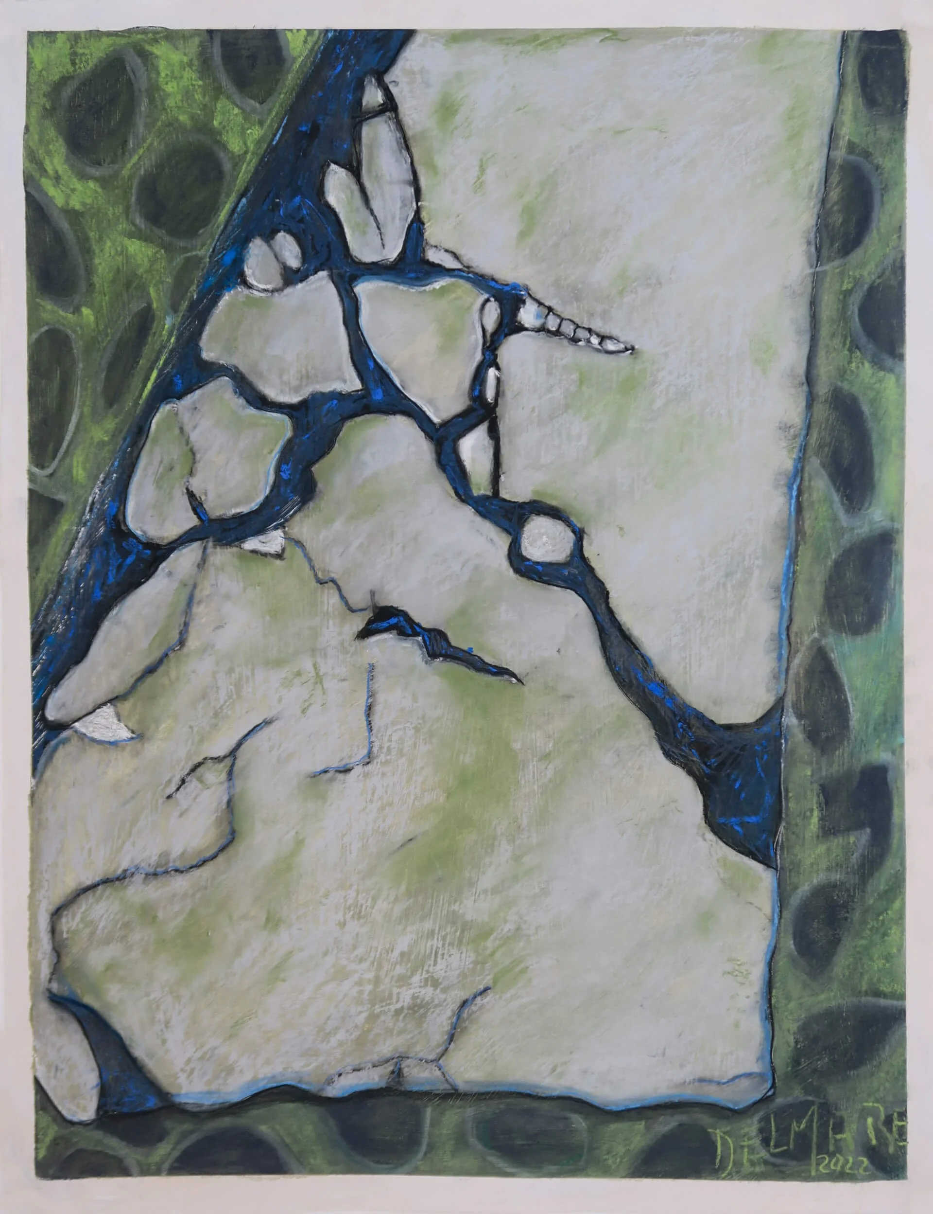 Cri du vent 4. Pastel sec sur papier, 65 × 50 cm.